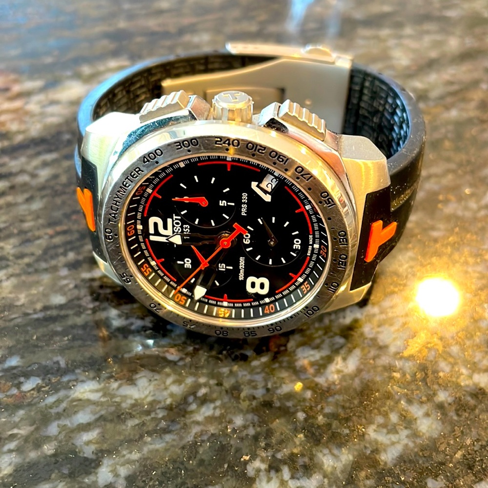 Tissot watch with rubber band